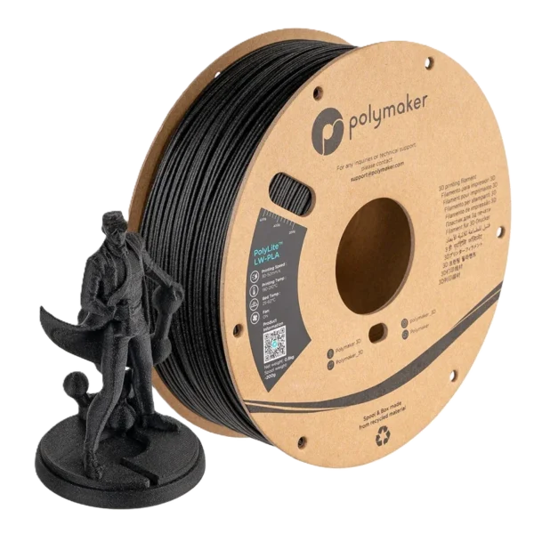 PolyLite PLA Ligero Negro 1.75mm 800g