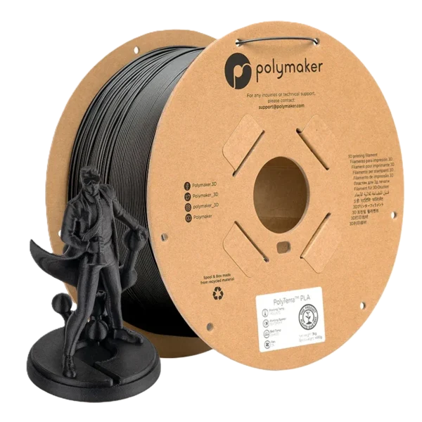 PolyTerra PLA Negro Carbón 1.75mm 3Kg