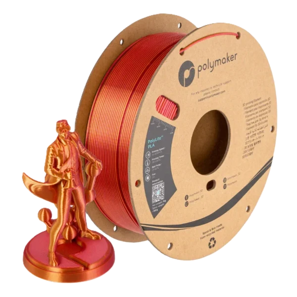 PolyLite PLA Dual Oro-Rojo Sedoso 1.75mm 1Kg