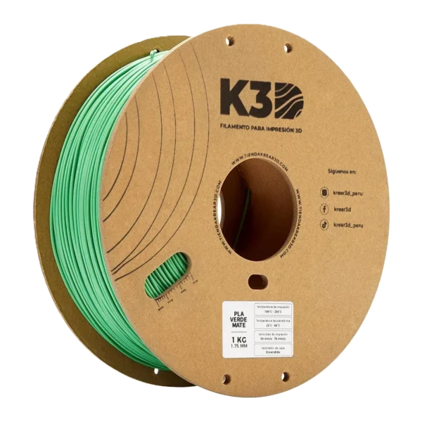 K3D PLA Verde Mate 1.75mm 1Kg