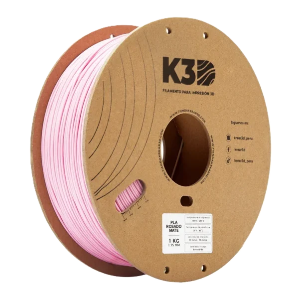 K3D PLA Rosado Mate 1.75mm 1Kg