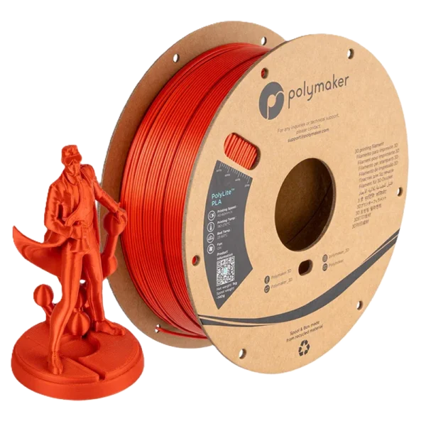 PolyLite PLA Rojo sedoso 1.75mm 1Kg